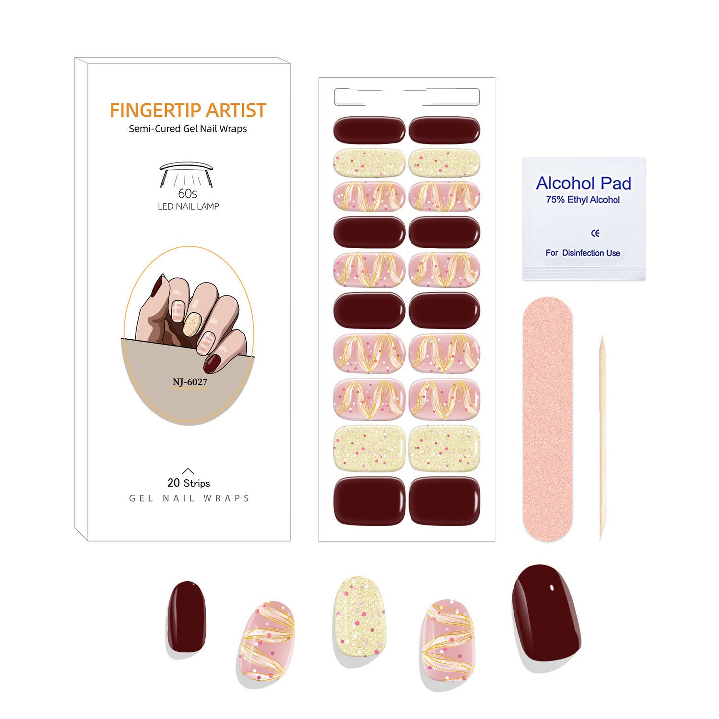 UV Semi-curing Gel Nail Stickers