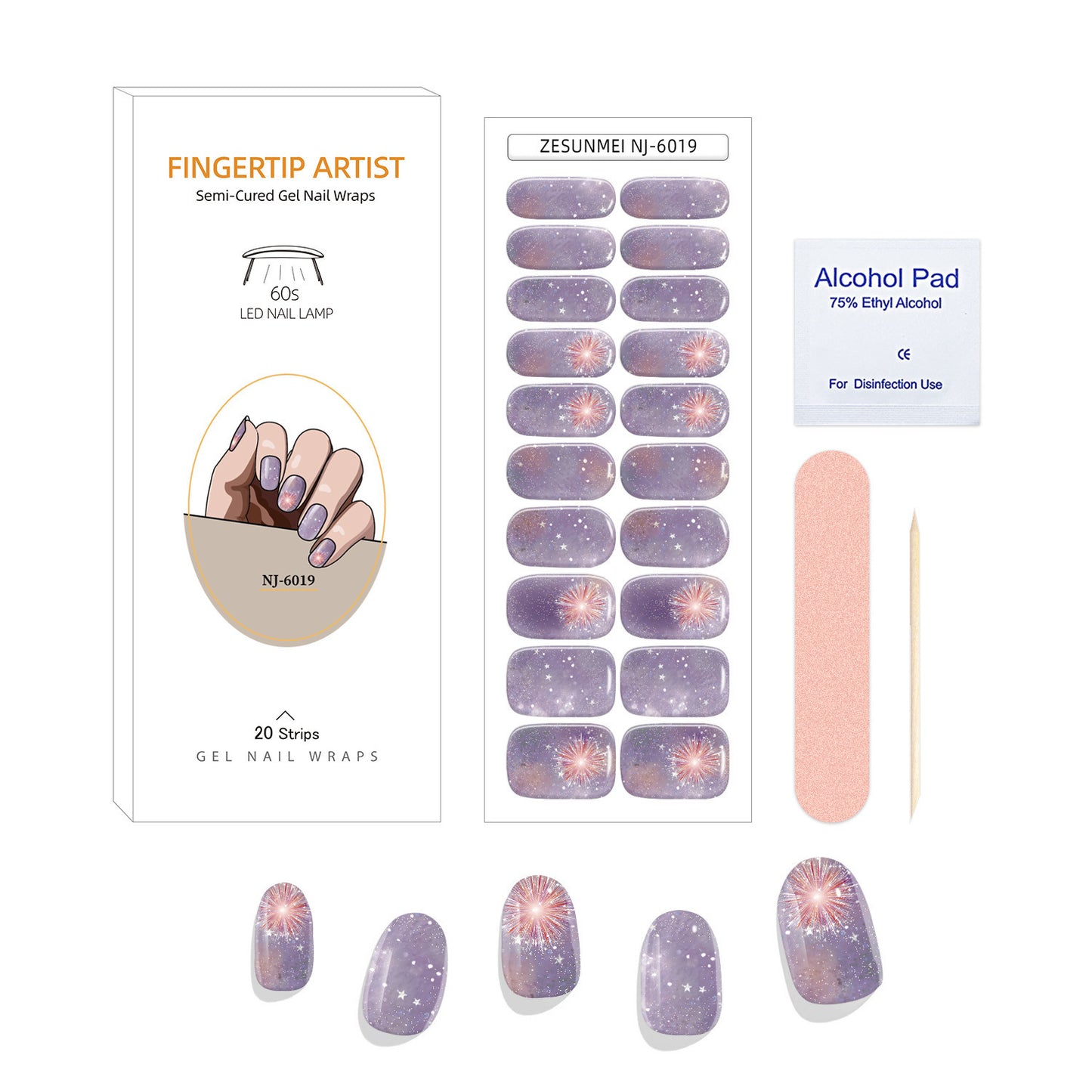 UV Semi-curing Gel Nail Stickers