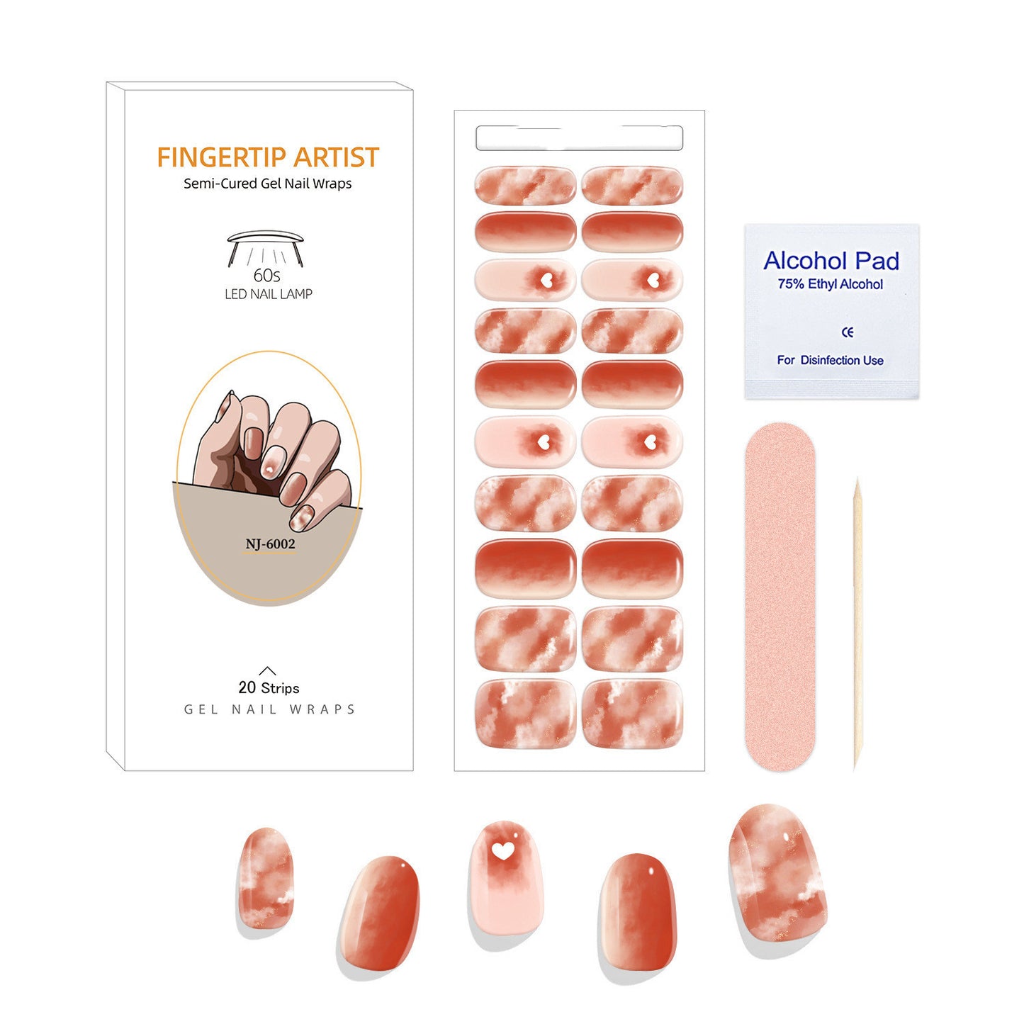 UV Semi-curing Gel Nail Stickers