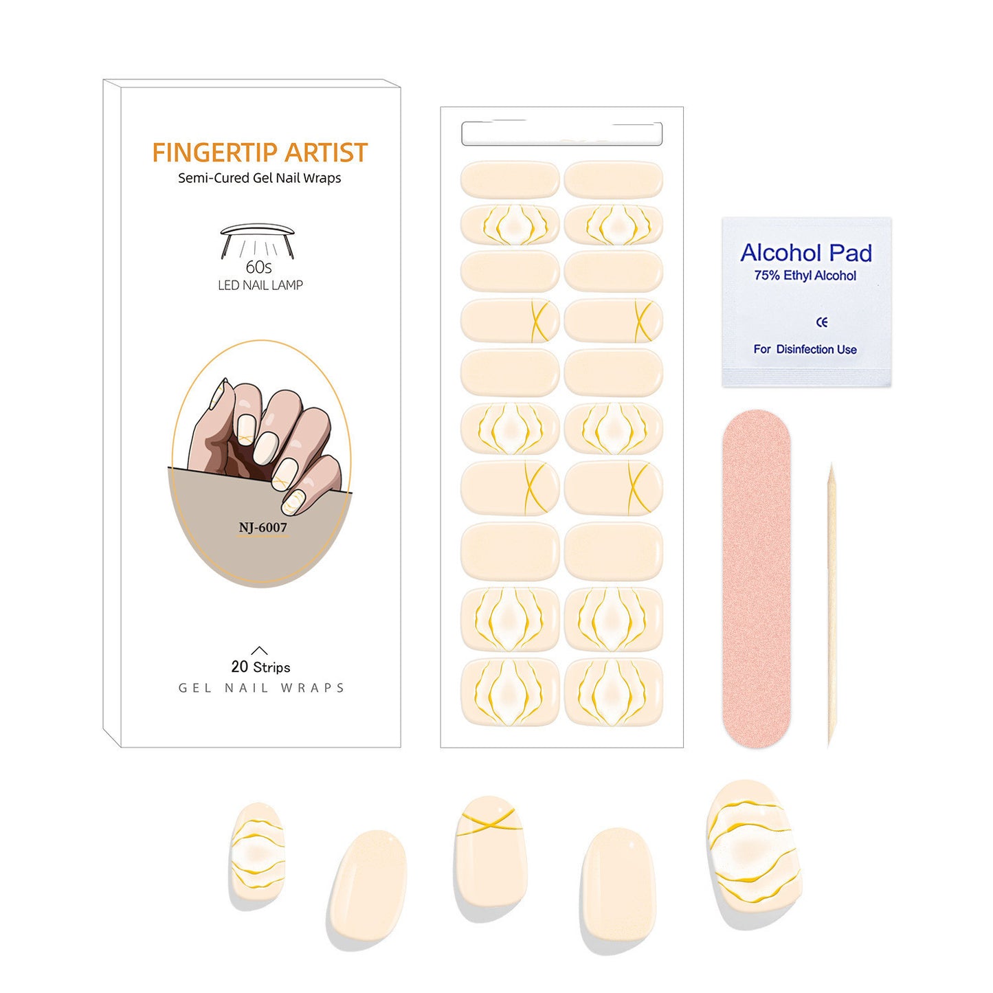 UV Semi-curing Gel Nail Stickers