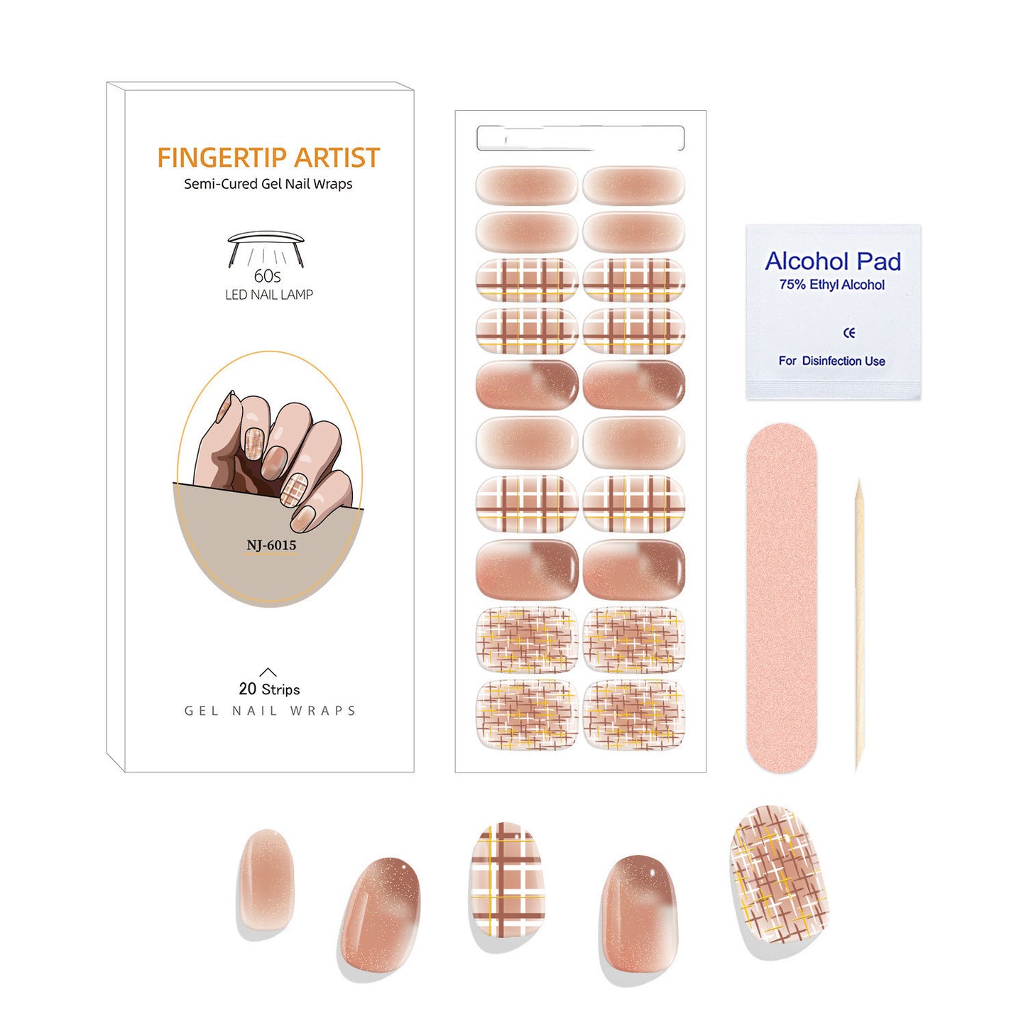 UV Semi-curing Gel Nail Stickers