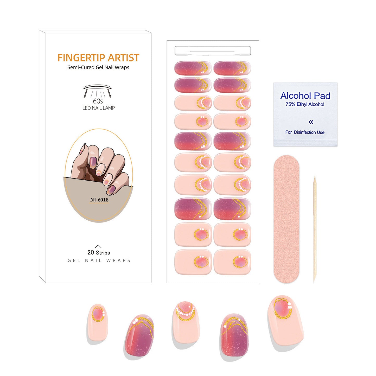 UV Semi-curing Gel Nail Stickers