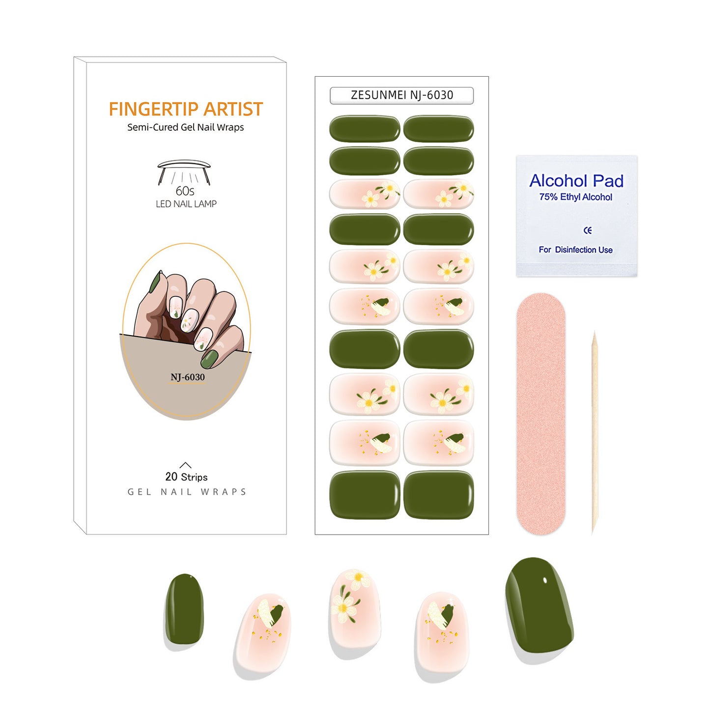 UV Semi-curing Gel Nail Stickers