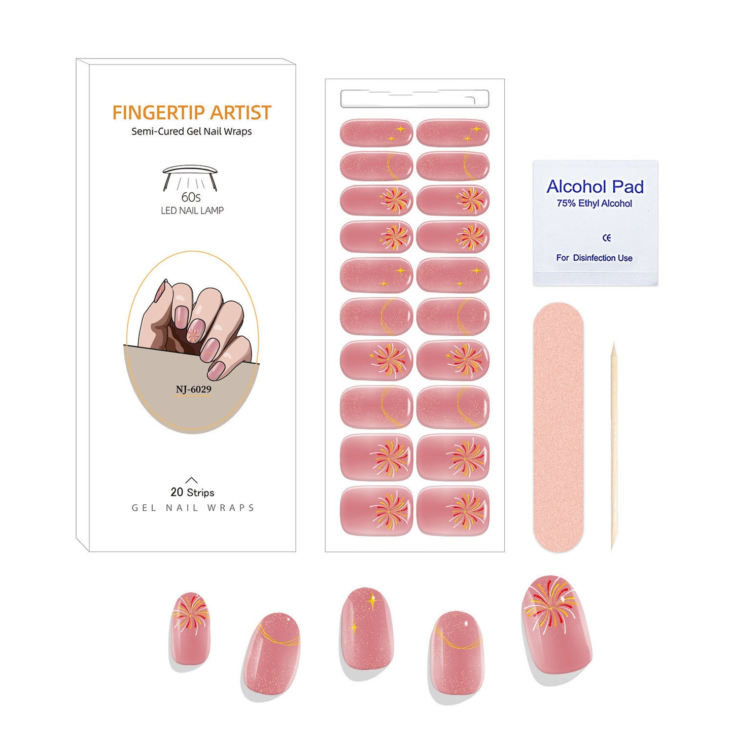 UV Semi-curing Gel Nail Stickers